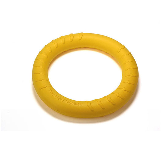 Fluorescent EVA Yellow Dog Training Ring - Textured Grip Surface with Tire