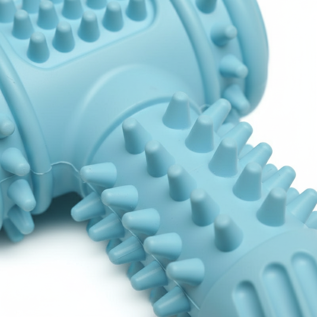 "Textured Surface Close-up - Raised Dots Design for Teeth Cleaning and Gum Massage"