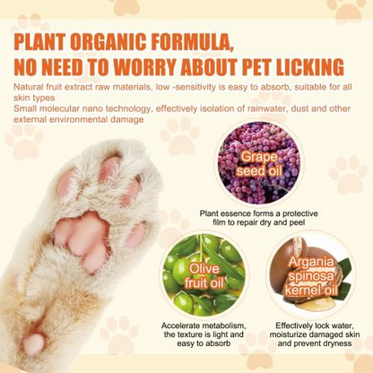 Plant Organic Formula - No Need to Worry About Pet Licking, Three Natural Ingredients: Grape Seed Oil (Forms Protective Film), Olive Fruit Oil (Accelerate Metabolism), Argania Spinosa Kernel Oil (Lock Water and Moisturize), Cat Paw with Pink Pads
