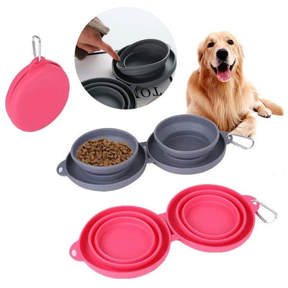 Foldable Double Pet Feeding Bow