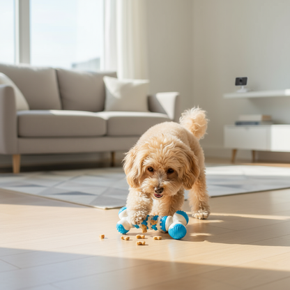  "Toy Poodle Home Alone - Self-Play with Blue Interactive Toy for Separation Anxiety"