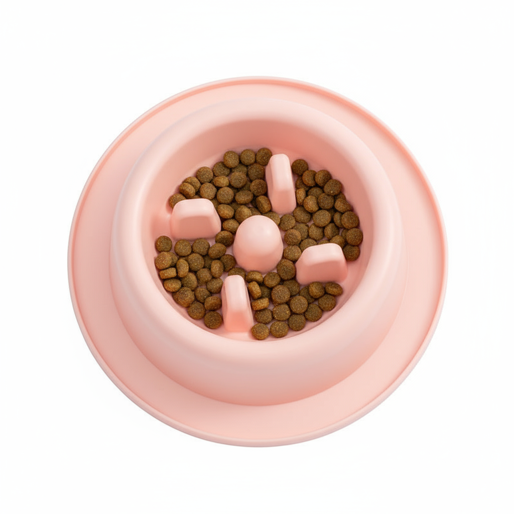 "Maze Design Close-up - Five Raised Obstacles Creating Anti-Choking Pattern"