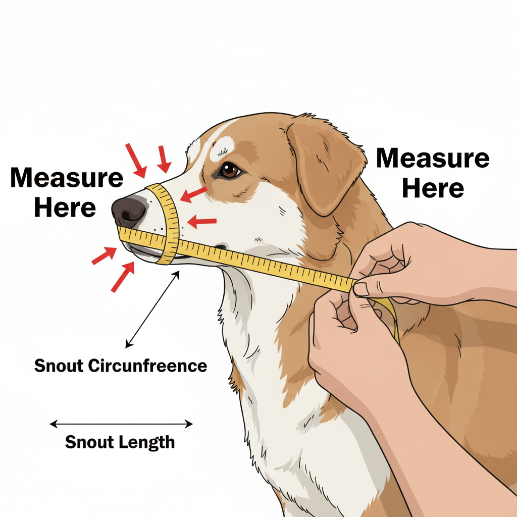 "How to Measure Dog Snout for Muzzle - Measurement Guide with Tape Around Widest Part"