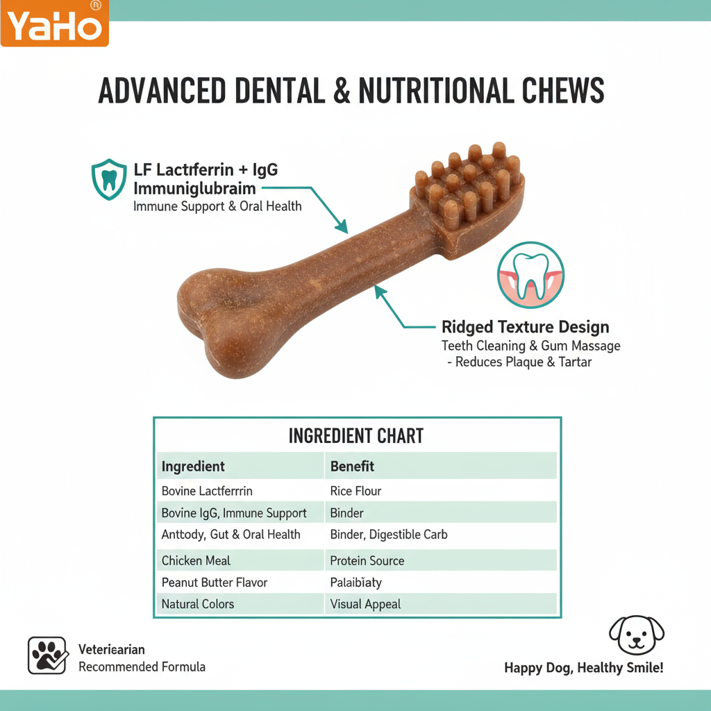 "Nutrition Benefits - LF, IgG, and Dental Cleaning with Textured Ends"
