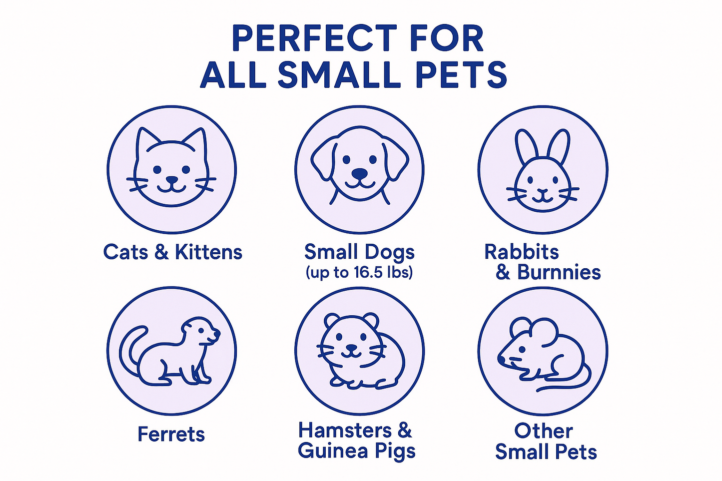 "Pet hammock suitable for all small pets: cats and kittens, small dogs up to 16.5 lbs, rabbits and bunnies, ferrets, hamsters and guinea pigs, and other small animals"
