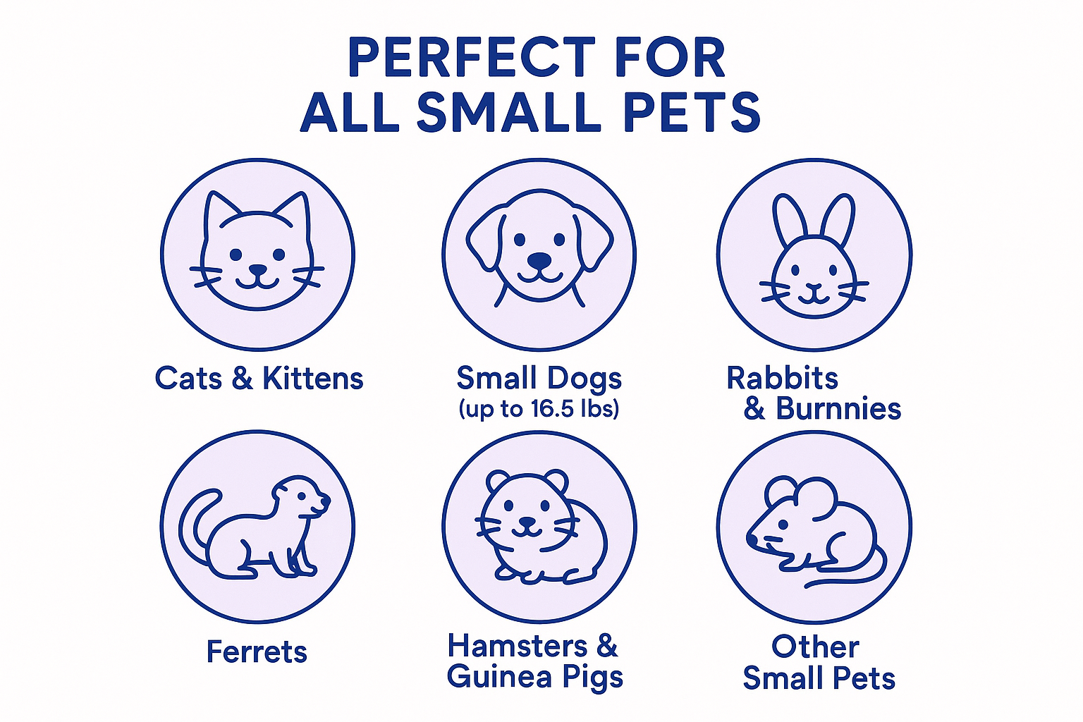 "Pet hammock suitable for all small pets: cats and kittens, small dogs up to 16.5 lbs, rabbits and bunnies, ferrets, hamsters and guinea pigs, and other small animals"
